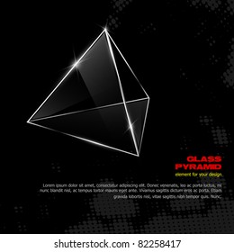 Glass pyramid. Element for your design. Vector illustration.