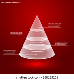 glass pyramid infographic template, vector eps 10 illustration