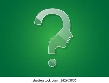 Glass question mark. Vector