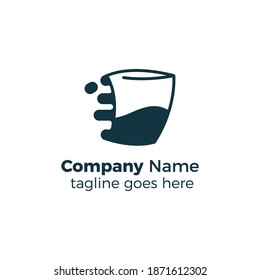 glass quick simple logo design icon vector illustration line