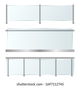 Glass railing set vector design illustration isolated on white background svg