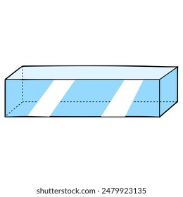 glass rectangular prism illustration hand drawn isolated vector