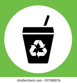 glass recycible cup simple icon in circle