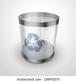 Glass Recycle Bin Vector Icon