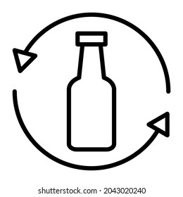 Imagen vectorial del icono de reciclaje de vidrio. También se puede usar para aplicaciones web, aplicaciones móviles y medios impresos.
