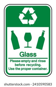 Glass Recycle Symbol Sign ,Vector Illustration, Isolate On White Background Label .EPS10