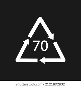 Glass recycling code 70 GL. Vector illustration
