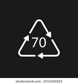 Glass recycling code 70 GL. Vector illustration