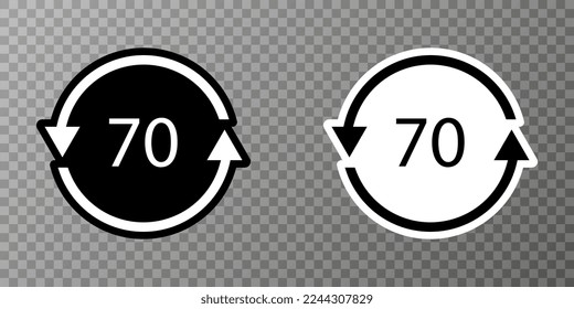 Glass recycling code 70 GL. Vector illustration