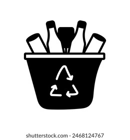 Icono aislado de reciclaje de vidrio. Ilustración vectorial
