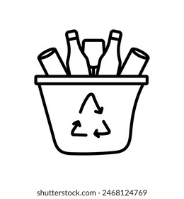 Glass Recycling isolated icon. vector illustration