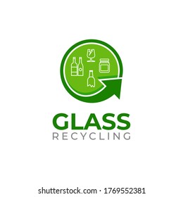 Glass recycling logo template. Waste glass recycling icon. Separate recycling for glass.