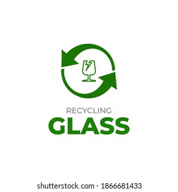 Glass recycling logo template. Waste glass recycling icon. Separate recycling for glass.