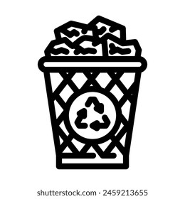 glass recycling waste sorting line icon vector. glass recycling waste sorting sign. isolated contour symbol black illustration