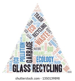 Glass Recycling word cloud.