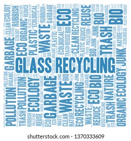 Glass Recycling word cloud.