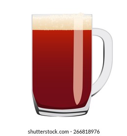glass of red beer - vector illustration