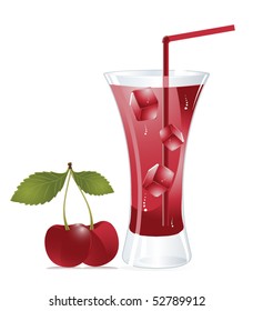 Glass and Red cherry