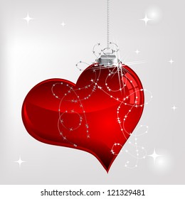 Glass red heart