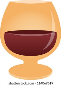 Glass with red wine