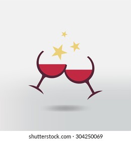 Glass of red wine