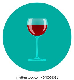 glass with red wine
