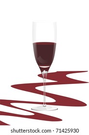 Glass with red wine