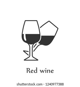 A glass of Red Wine icon. Element of drink icon for mobile concept and web apps. Detailed A glass of Red Wine icon can be used for web and mobile
