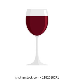 Glass of red wine icon. Flat illustration of glass of red wine vector icon for web design