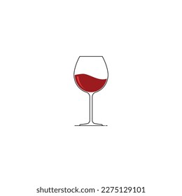 Glass of red wine icon isolated vector graphics