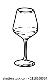 Glass of red wine icon - vector illustration on white