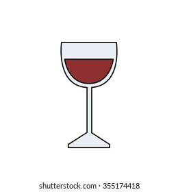 glass of red wine icon. vector illustration