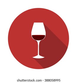 glass of red wine icon. vector illustration