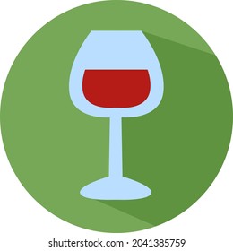 Vidrio de vino tinto, ilustración, vector, sobre fondo blanco.
