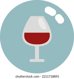 Vidrio de vino tinto, ilustración, vector sobre fondo blanco.