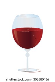 A glass of red wine isolated on a white background
