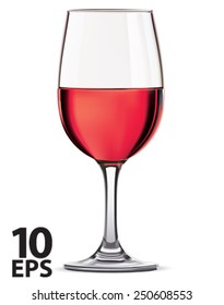 Glass of red wine, isolated. Vector illustration