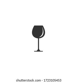 glass for red wine line icon.  mulled wine icon flat. Black simple pictogram isolated on white background. Vector illustration. Holiday, celebration, toast, party.