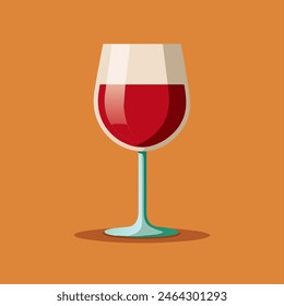 A glass of red wine on a brown background, depicted artistically