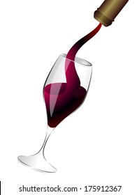Glass Of Red Wine On A White Background