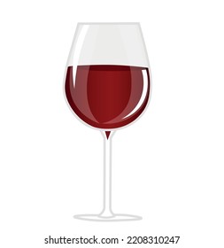 Glass of red wine on white background