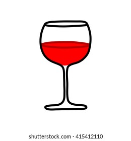 Glass of red wine on white background  