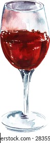 A glass of red wine, scalable vector drawing