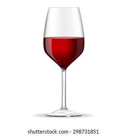 Glass of red wine - vector drawing isolated