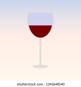 Glass of red wine vector icon