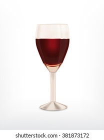 Glass of red wine. Vector icon. EPS10