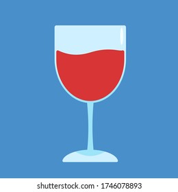 A glass of red wine, vector illustration