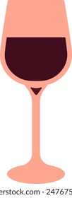 Un vaso de Ilustración vectorial de vino tinto.  Fondo transparente