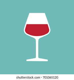 glass of red wine- vector illustration