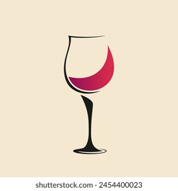 Glass of red wine. Vector logotype. Best for logo, posters, print, menu concept and branding design.